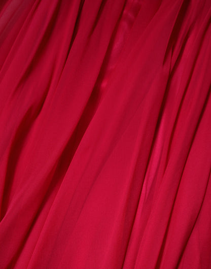 Dolce & Gabbana Pink Silk Embellished A-line Midi Dress