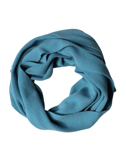 Dolce & Gabbana Blue Cashmere Knit Neck Wrap Shawl Scarf