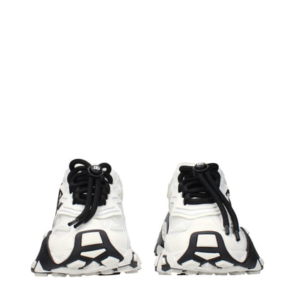 Dolce & Gabbana White Fabric Athletic Sneakers