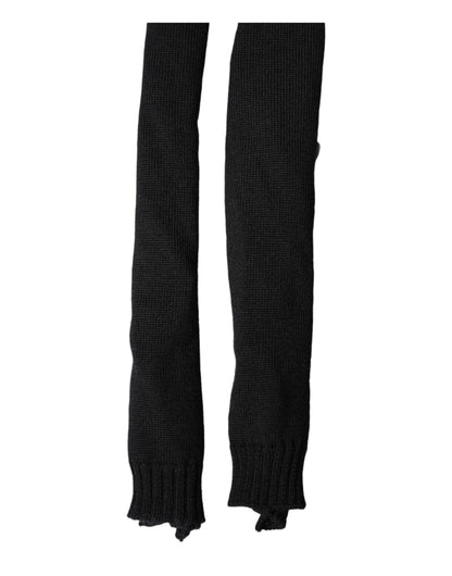 وشاح رجالي من دولتشي آند غابانا، صوف أسود محبوك، شال للرقبة 