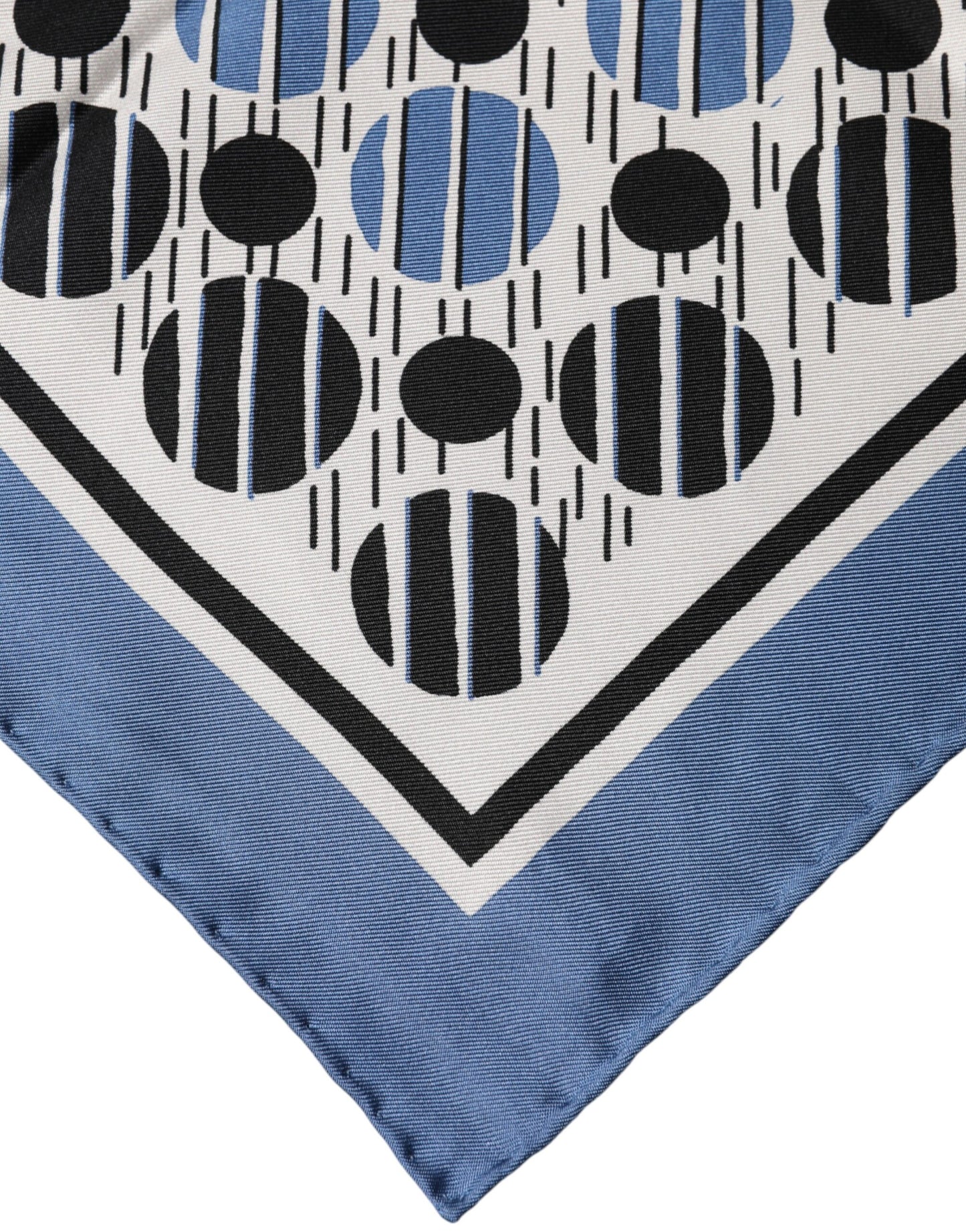 Dolce & Gabbana Blue Dotted Silk Square Foulard 66cm Scarf