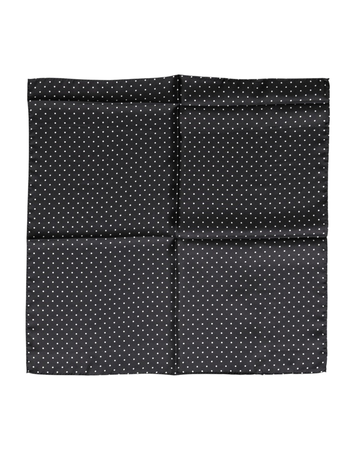 Dolce & Gabbana Black Polka Dot Silk Square Foulard Scarf