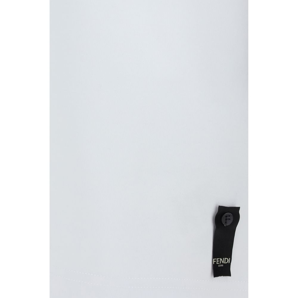 تي شيرت فندي قطني أبيض