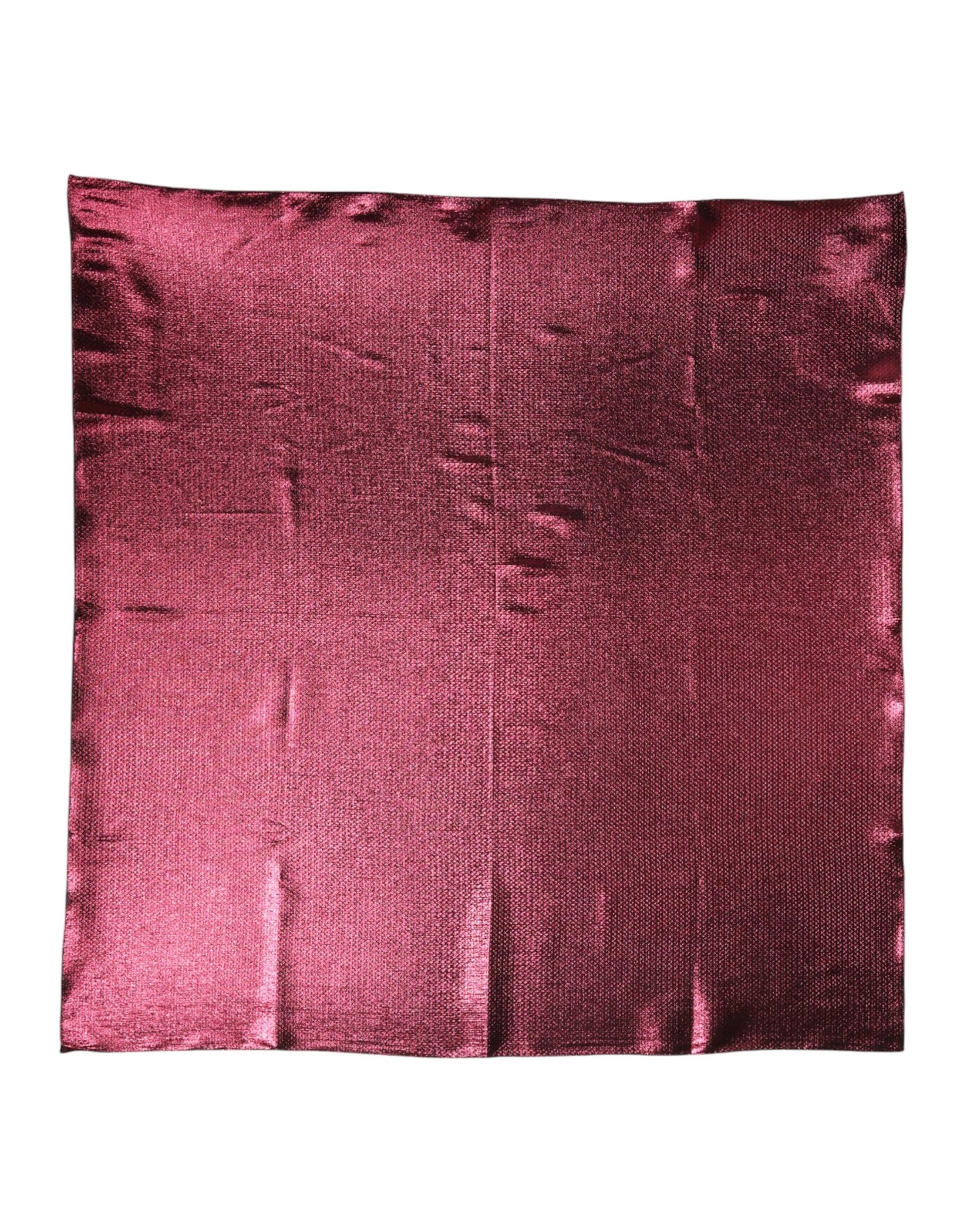 Dolce & Gabbana Metallic Pink Silk Square Foulard Scarf