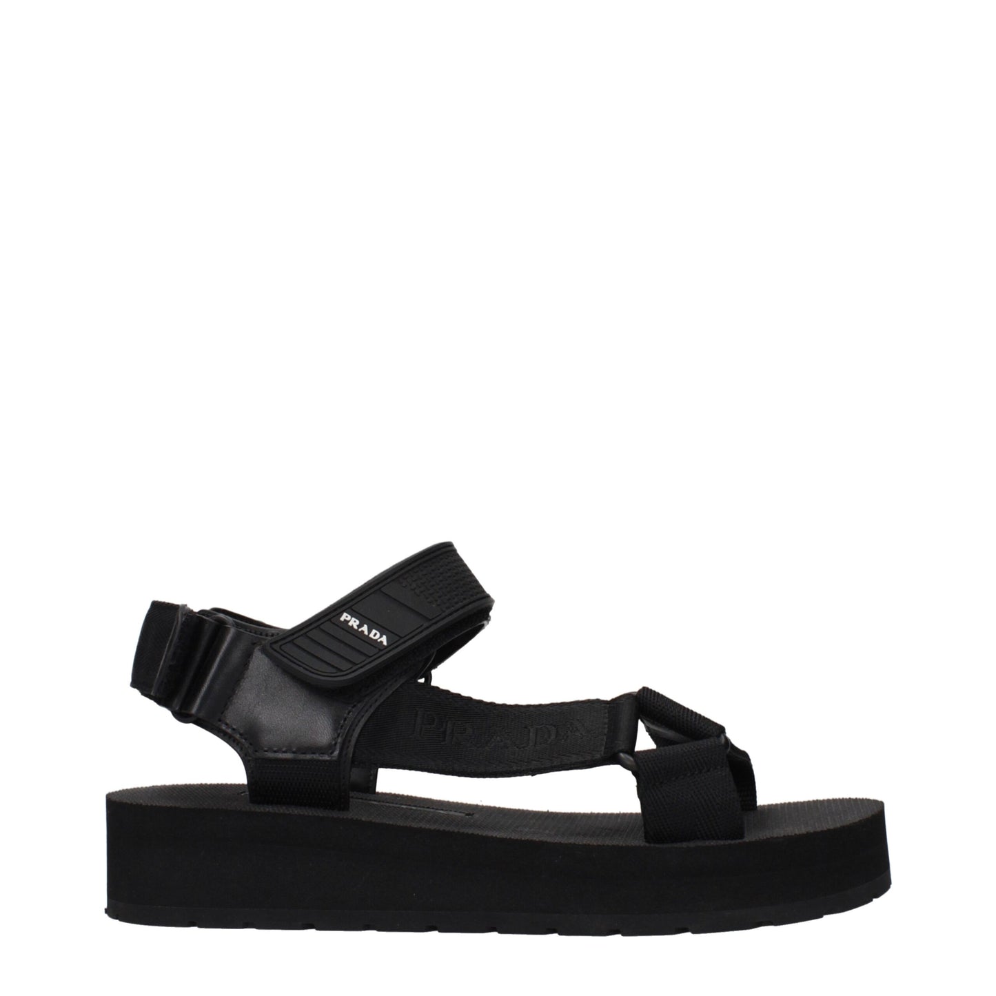 Prada Black Fabric Sandals
