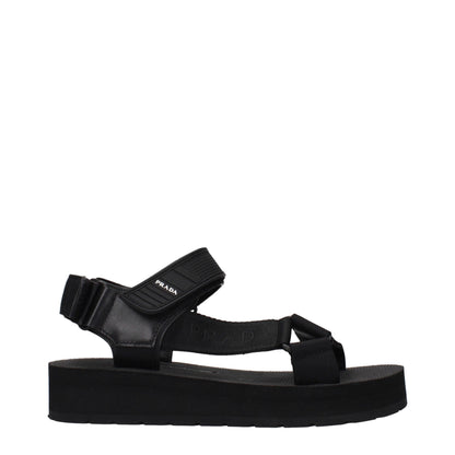 Prada Black Fabric Sandals