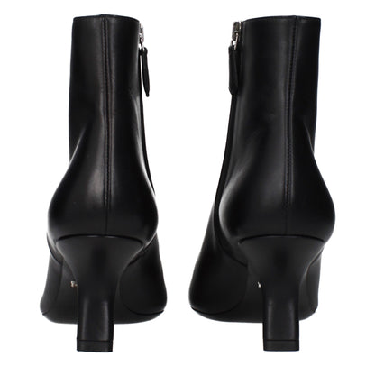 Prada Black Leather Ankle Boots