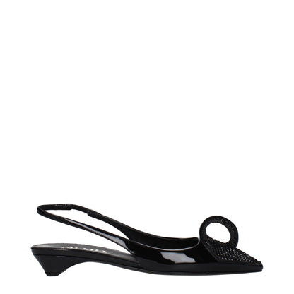 Prada Black Leather Sandals