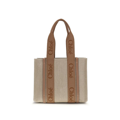 Chloé Beige Linen Shoulder Bag